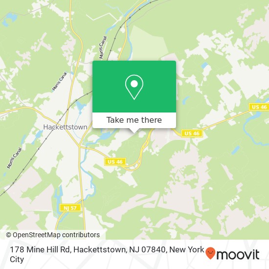 Mapa de 178 Mine Hill Rd, Hackettstown, NJ 07840