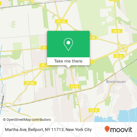 Martha Ave, Bellport, NY 11713 map