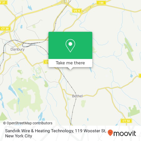 Mapa de Sandvik Wire & Heating Technology, 119 Wooster St