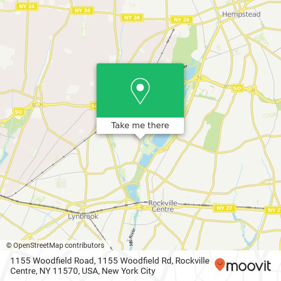 Mapa de 1155 Woodfield Road, 1155 Woodfield Rd, Rockville Centre, NY 11570, USA