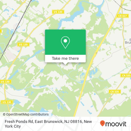 Mapa de Fresh Ponds Rd, East Brunswick, NJ 08816