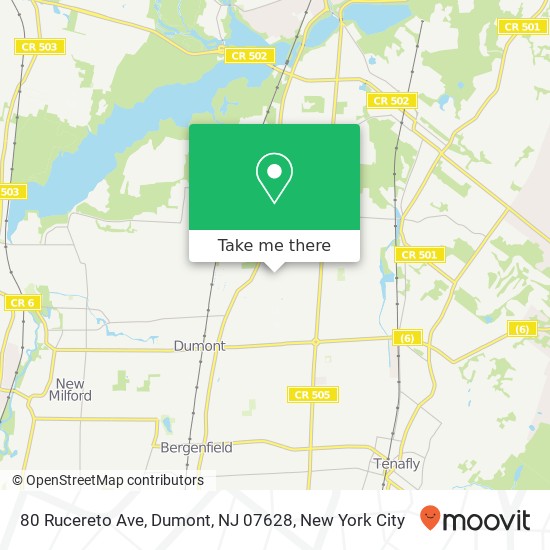 Mapa de 80 Rucereto Ave, Dumont, NJ 07628