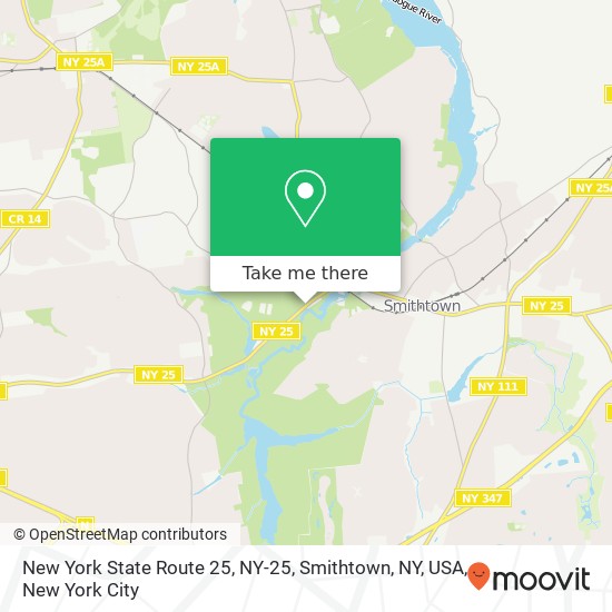 New York State Route 25, NY-25, Smithtown, NY, USA map