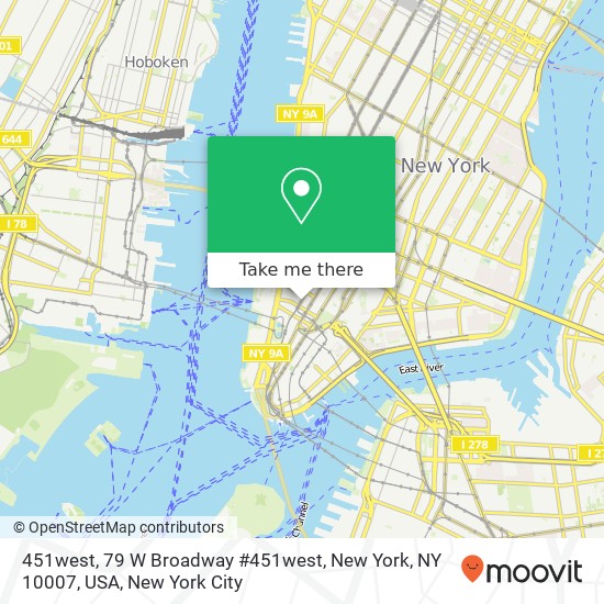 Mapa de 451west, 79 W Broadway #451west, New York, NY 10007, USA