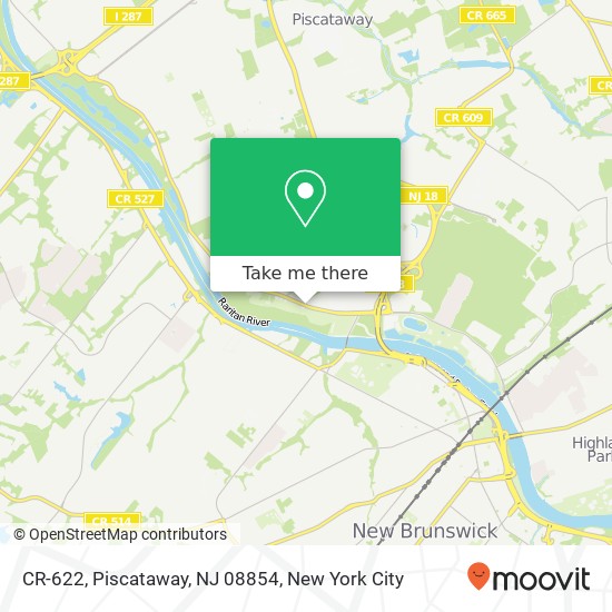 Mapa de CR-622, Piscataway, NJ 08854