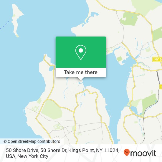 Mapa de 50 Shore Drive, 50 Shore Dr, Kings Point, NY 11024, USA