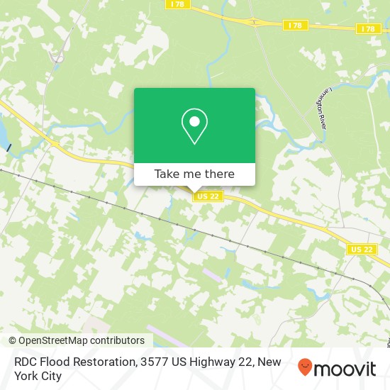 RDC Flood Restoration, 3577 US Highway 22 map
