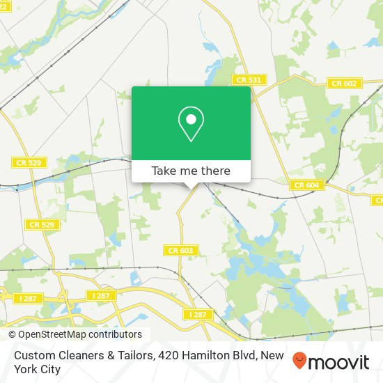 Mapa de Custom Cleaners & Tailors, 420 Hamilton Blvd