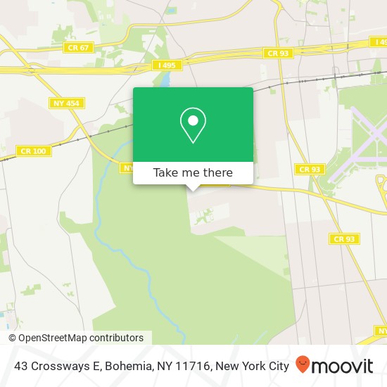 Mapa de 43 Crossways E, Bohemia, NY 11716