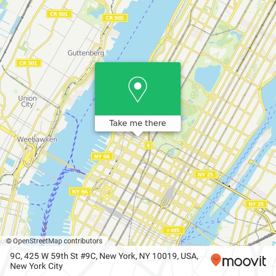 Mapa de 9C, 425 W 59th St #9C, New York, NY 10019, USA
