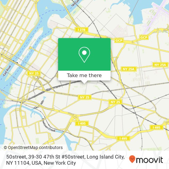 Mapa de 50street, 39-30 47th St #50street, Long Island City, NY 11104, USA