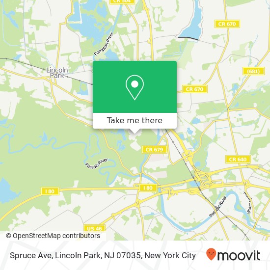 Mapa de Spruce Ave, Lincoln Park, NJ 07035