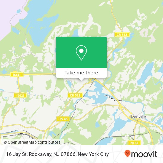 Mapa de 16 Jay St, Rockaway, NJ 07866
