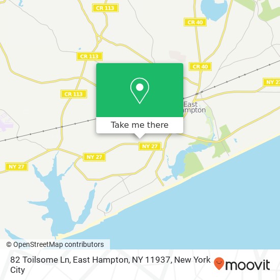 82 Toilsome Ln, East Hampton, NY 11937 map