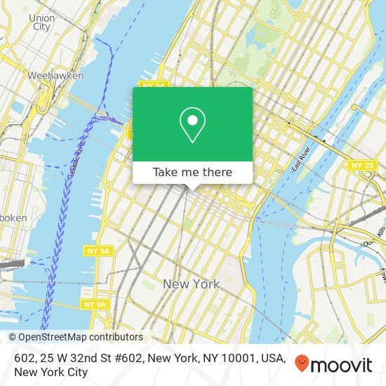 Mapa de 602, 25 W 32nd St #602, New York, NY 10001, USA