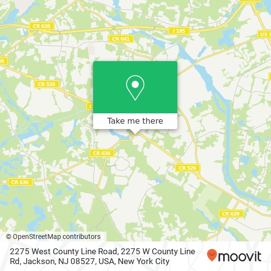 2275 West County Line Road, 2275 W County Line Rd, Jackson, NJ 08527, USA map