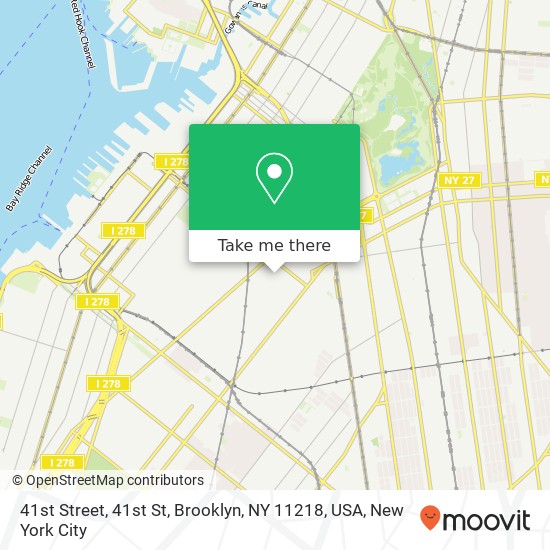 Mapa de 41st Street, 41st St, Brooklyn, NY 11218, USA