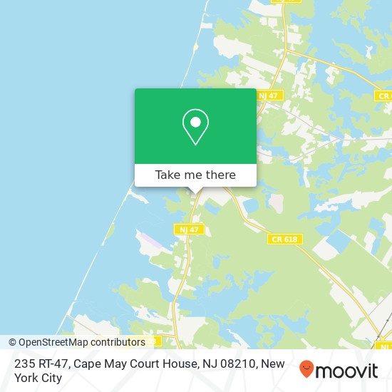 Mapa de 235 RT-47, Cape May Court House, NJ 08210