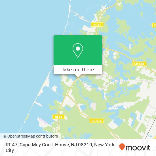 Mapa de RT-47, Cape May Court House, NJ 08210