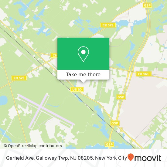Mapa de Garfield Ave, Galloway Twp, NJ 08205