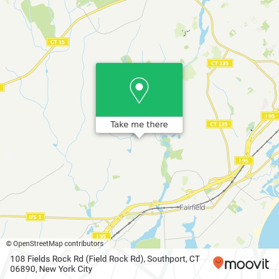 Mapa de 108 Fields Rock Rd (Field Rock Rd), Southport, CT 06890