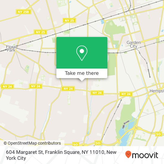 Mapa de 604 Margaret St, Franklin Square, NY 11010