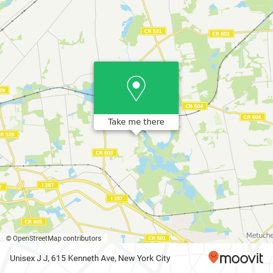 Mapa de Unisex J J, 615 Kenneth Ave