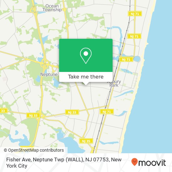 Fisher Ave, Neptune Twp (WALL), NJ 07753 map