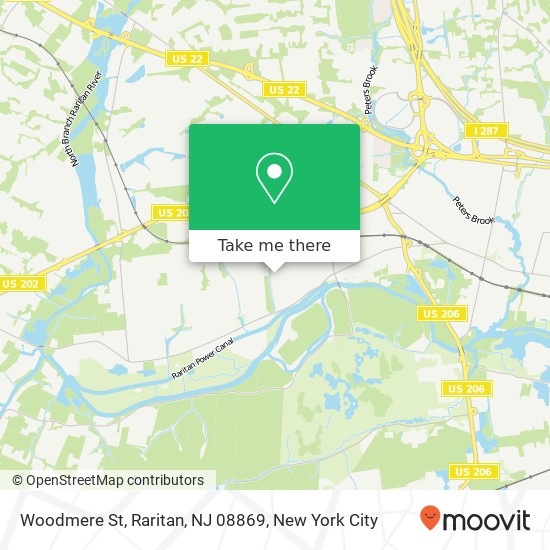 Mapa de Woodmere St, Raritan, NJ 08869