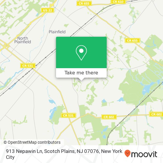 913 Nepawin Ln, Scotch Plains, NJ 07076 map