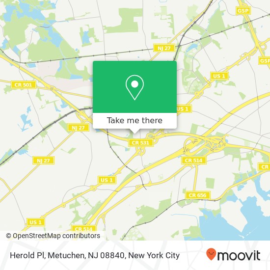 Herold Pl, Metuchen, NJ 08840 map