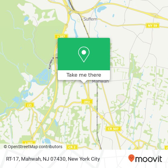 Mapa de RT-17, Mahwah, NJ 07430