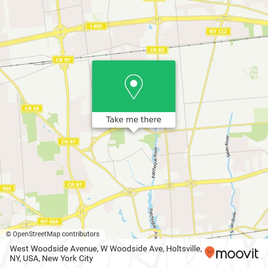 West Woodside Avenue, W Woodside Ave, Holtsville, NY, USA map