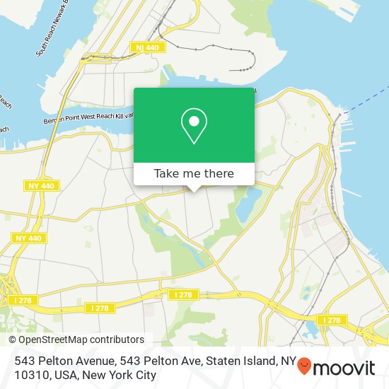 543 Pelton Avenue, 543 Pelton Ave, Staten Island, NY 10310, USA map
