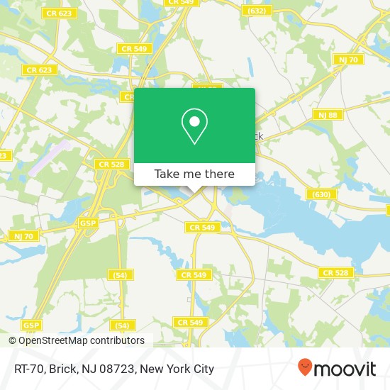 Mapa de RT-70, Brick, NJ 08723