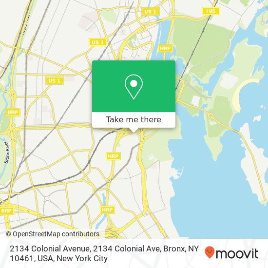 2134 Colonial Avenue, 2134 Colonial Ave, Bronx, NY 10461, USA map