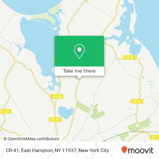 Mapa de CR-41, East Hampton, NY 11937