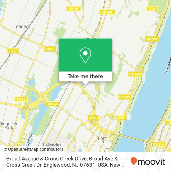 Mapa de Broad Avenue & Cross Creek Drive, Broad Ave & Cross Creek Dr, Englewood, NJ 07631, USA