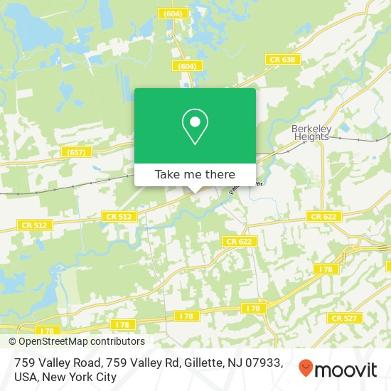 759 Valley Road, 759 Valley Rd, Gillette, NJ 07933, USA map