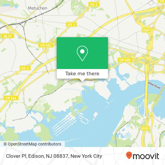 Clover Pl, Edison, NJ 08837 map