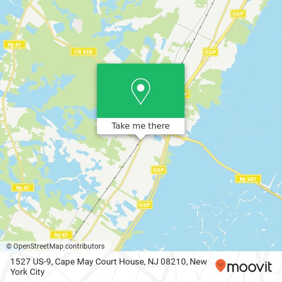 Mapa de 1527 US-9, Cape May Court House, NJ 08210