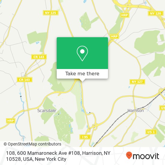 Mapa de 108, 600 Mamaroneck Ave #108, Harrison, NY 10528, USA