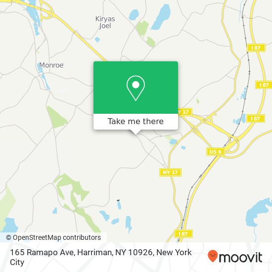 165 Ramapo Ave, Harriman, NY 10926 map