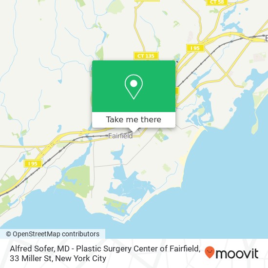 Mapa de Alfred Sofer, MD - Plastic Surgery Center of Fairfield, 33 Miller St