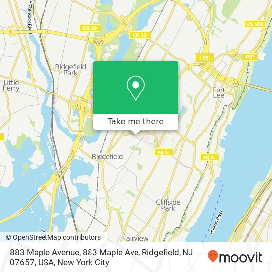 883 Maple Avenue, 883 Maple Ave, Ridgefield, NJ 07657, USA map