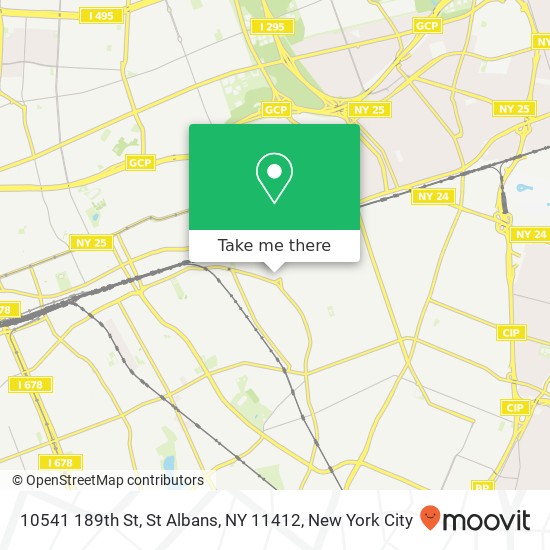 Mapa de 10541 189th St, St Albans, NY 11412