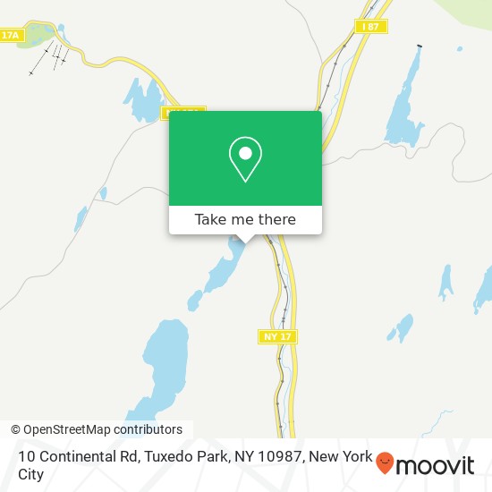 Mapa de 10 Continental Rd, Tuxedo Park, NY 10987