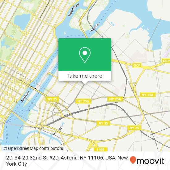 Mapa de 2D, 34-20 32nd St #2D, Astoria, NY 11106, USA