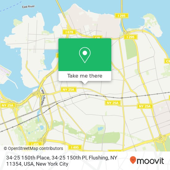 34-25 150th Place, 34-25 150th Pl, Flushing, NY 11354, USA map