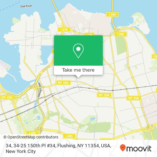 Mapa de 34, 34-25 150th Pl #34, Flushing, NY 11354, USA